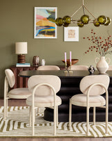 Blake champagne velvet with natural metal dining chair