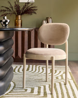 Blake champagne velvet with natural metal dining chair
