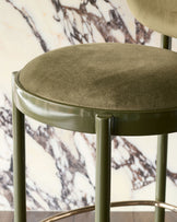 Blake olive green velvet with olive green metal bar stool