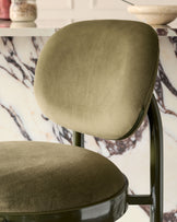 Blake olive green velvet with olive green metal bar stool