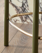Blake olive green velvet with olive green metal bar stool