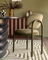Blake olive green velvet with olive green metal dining chair