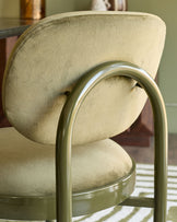 Blake olive green velvet with olive green metal dining chair