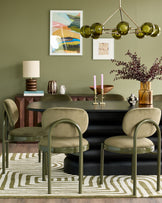 Blake olive green velvet with olive green metal dining chair