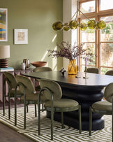 Blake olive green velvet with olive green metal dining chair