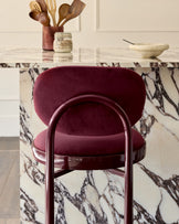 Blake plum velvet with plum metal bar stool