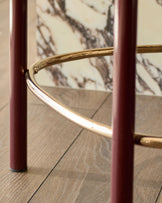 Blake plum velvet with plum metal bar stool