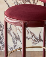 Blake plum velvet with plum metal bar stool