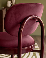 Blake plum velvet with plum metal dining chair