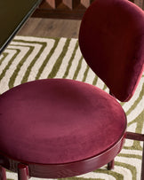 Blake plum velvet with plum metal dining chair