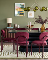 Blake plum velvet with plum metal dining chair