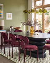 Blake plum velvet with plum metal dining chair