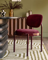 Blake plum velvet with plum metal dining chair