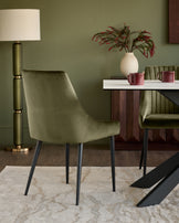 Blakely olive green velvet dining chair - set of 2
