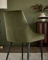Blakely olive green velvet dining chair - set of 2