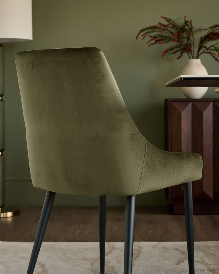 Blakely olive green velvet dining chair - set of 2
