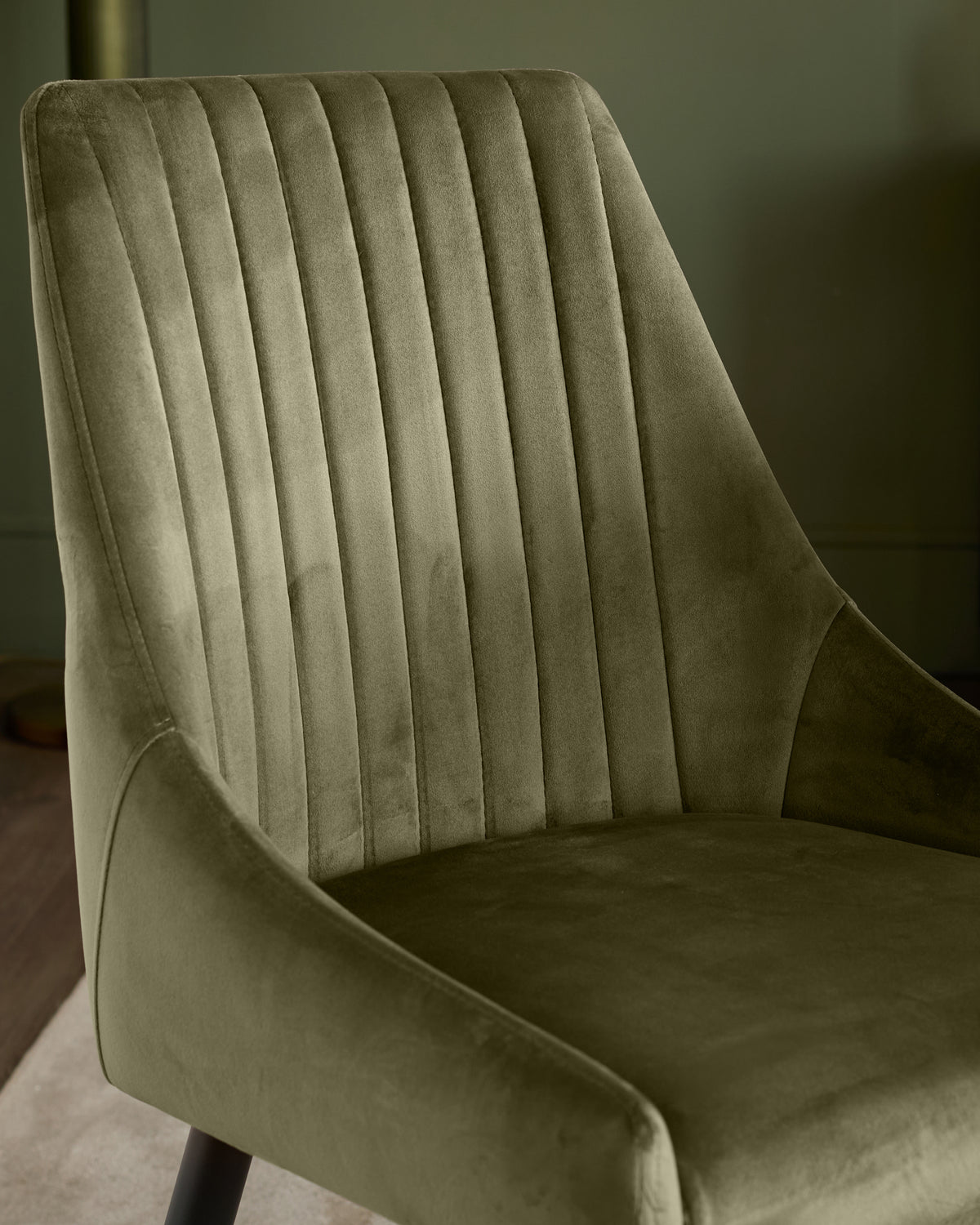 Blakely olive green velvet dining chair - set of 2