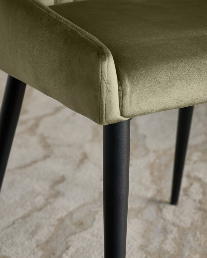 Blakely olive green velvet dining chair - set of 2