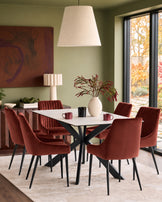 Blakely toffee red velvet dining chair - set of 2