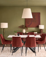 Blakely toffee red velvet dining chair - set of 2