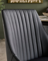 Blakely black faux leather dining chair