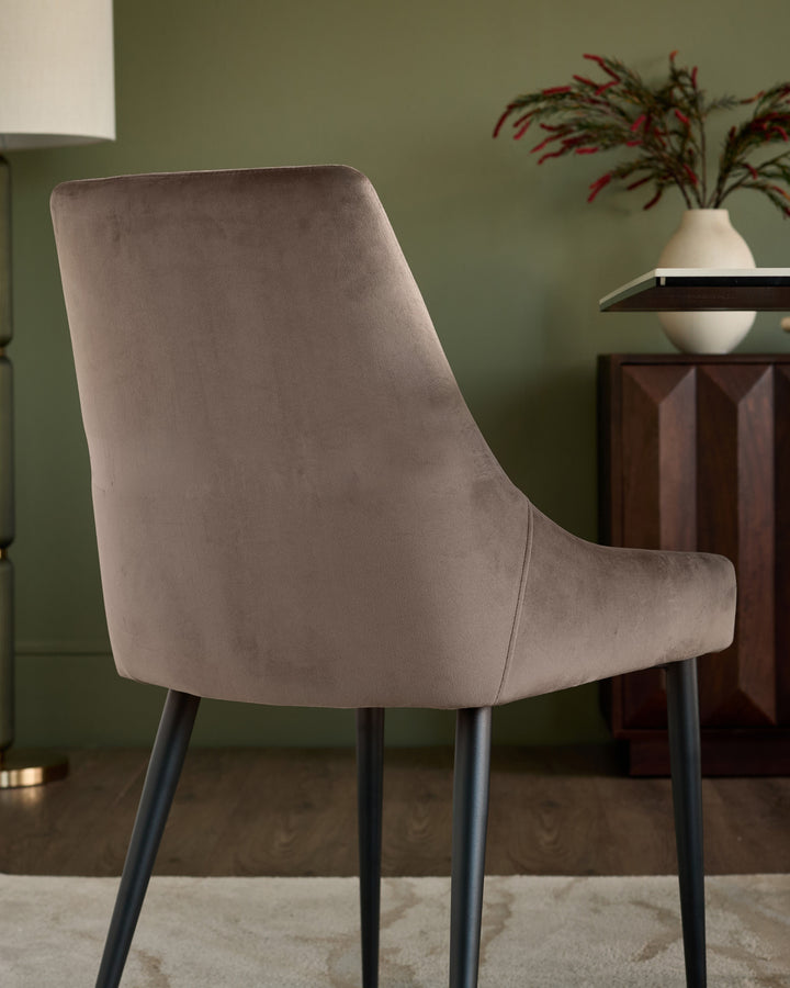 Blakely mocha velvet dining chair - set of 2