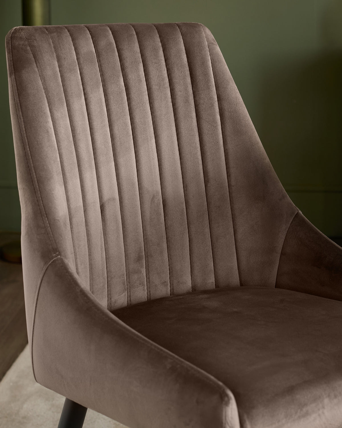 Blakely mocha velvet dining chair - set of 2