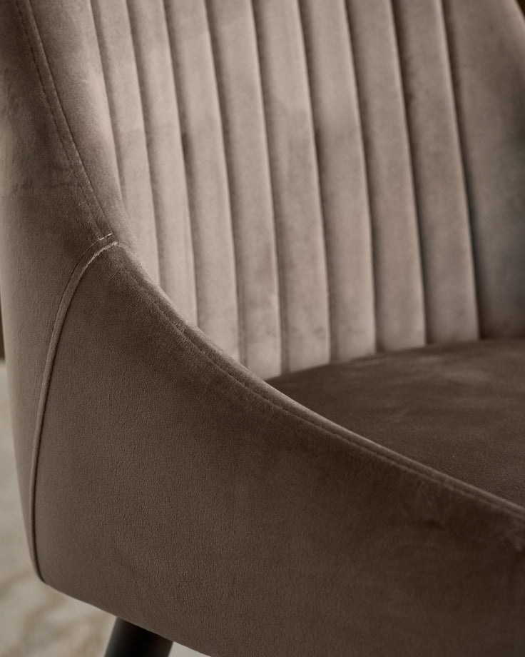 Blakely mocha velvet dining chair - set of 2