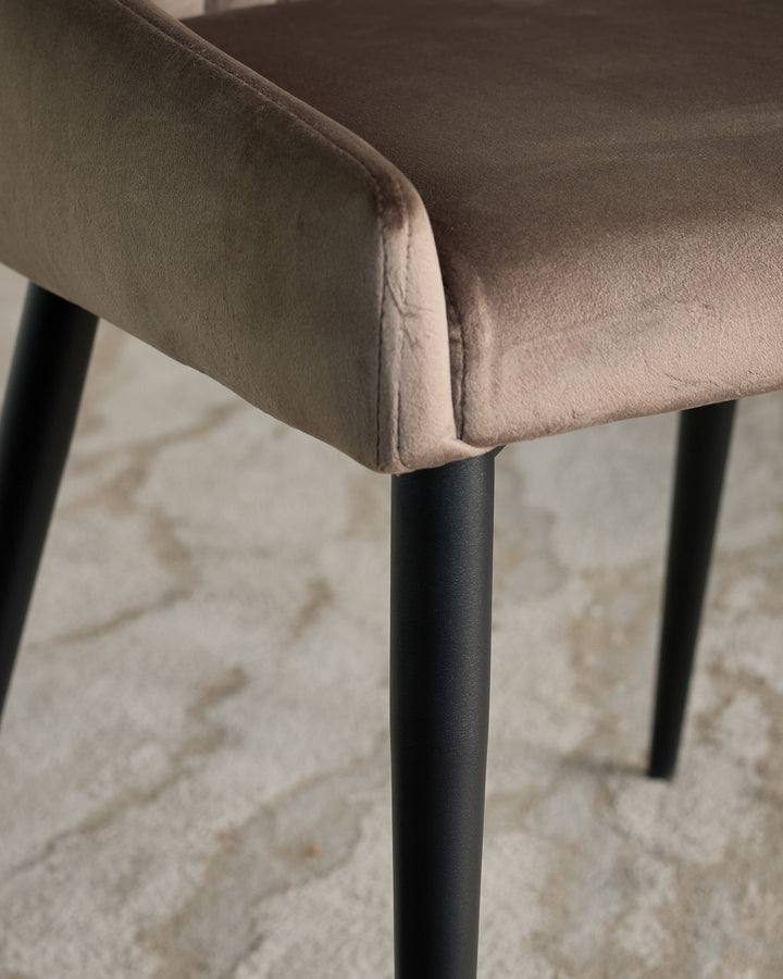 Blakely mocha velvet dining chair - set of 2