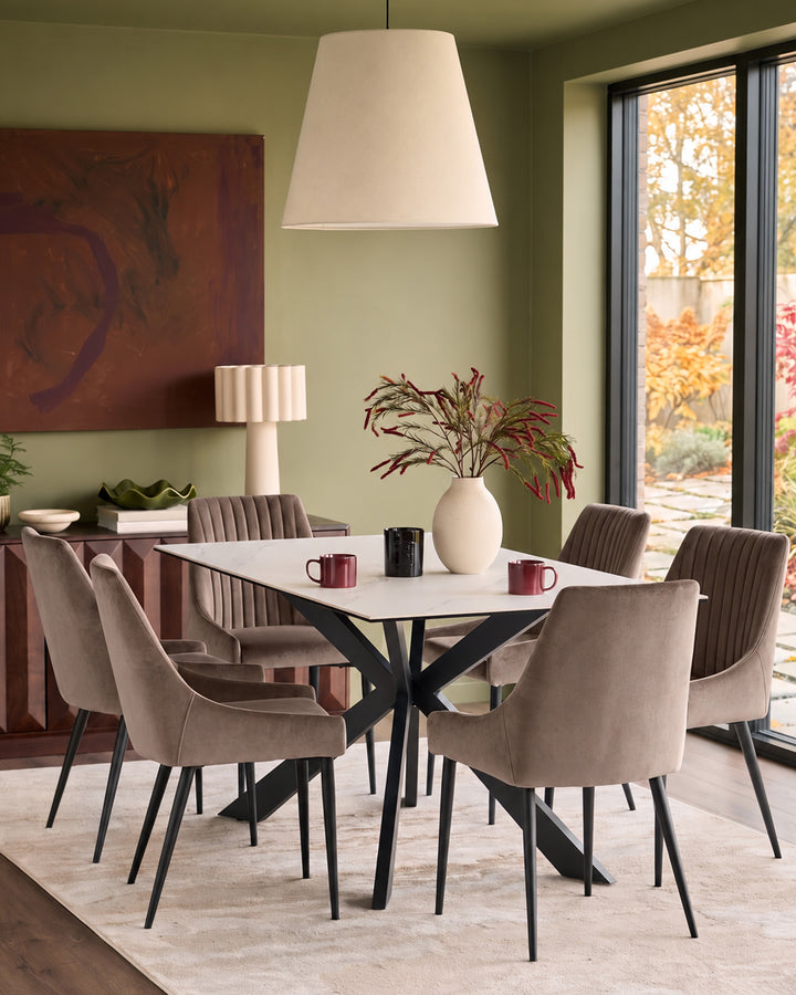 Blakely mocha velvet dining chair - set of 2