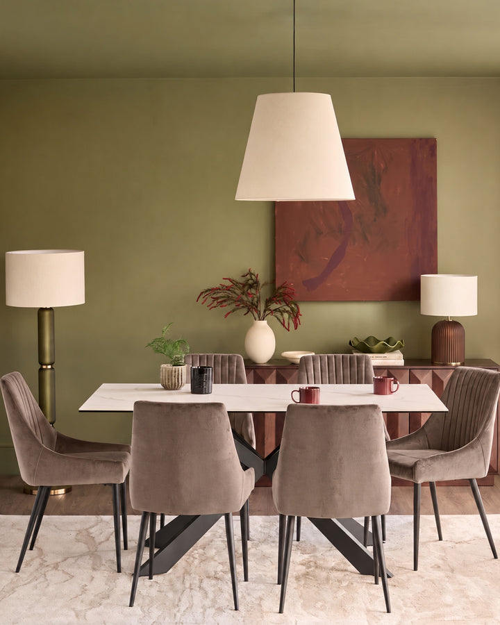 Blakely mocha velvet dining chair - set of 2