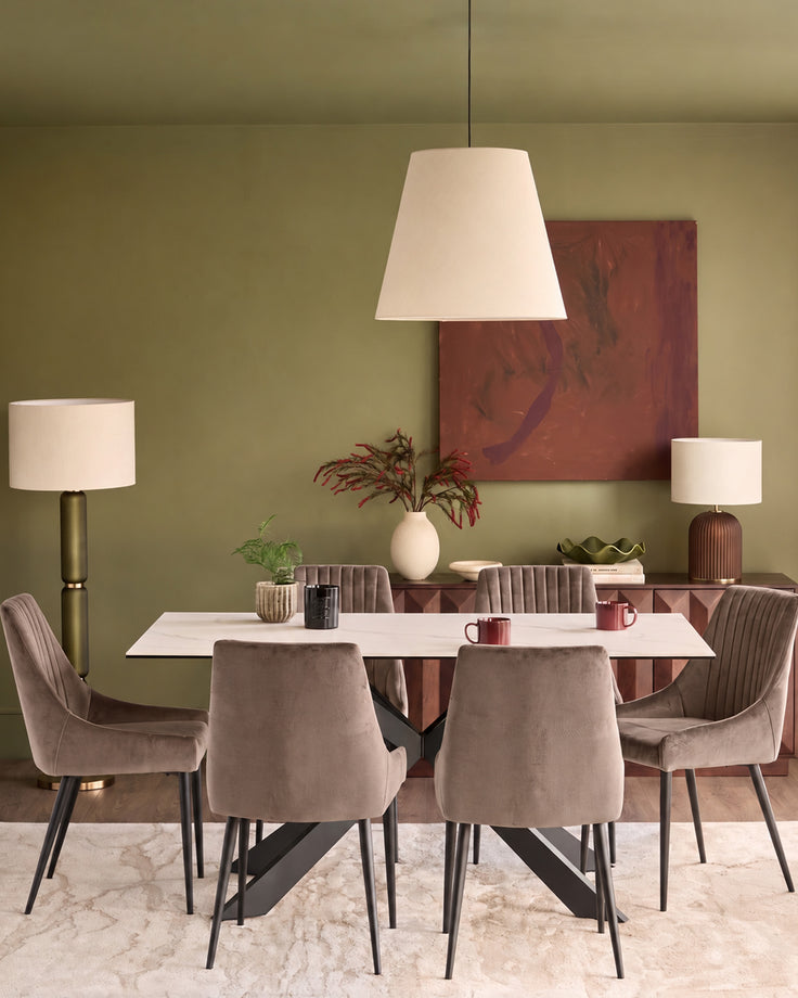 Blakely mocha velvet dining chair - set of 2