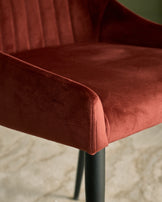 Blakely toffee red velvet dining chair - set of 2