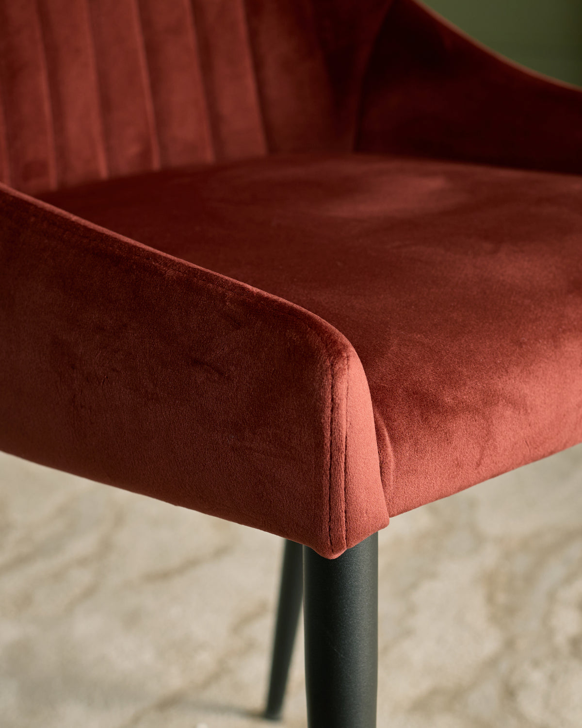 Blakely toffee red velvet dining chair - set of 2