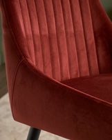 Blakely toffee red velvet dining chair - set of 2