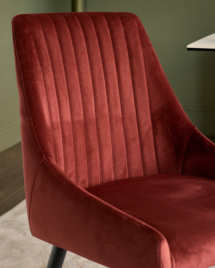 Blakely toffee red velvet dining chair - set of 2