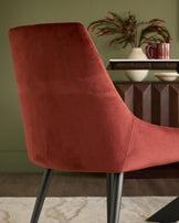 Blakely toffee red velvet dining chair - set of 2