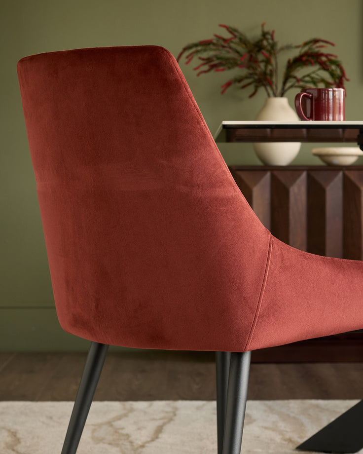 Blakely toffee red velvet dining chair - set of 2