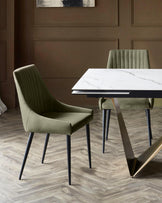 Blakely olive green velvet dining chair