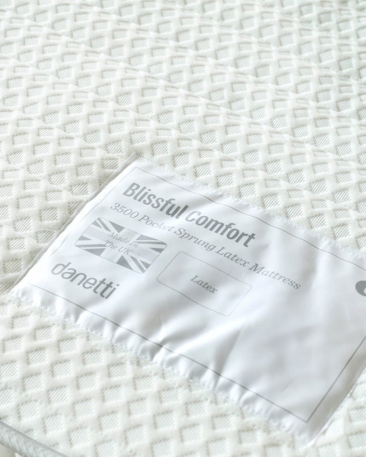 Danetti mattress, 'Blissful Comfort' 3500 pocket sprung latex mattress, made in the UK.