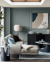 Brooks Light Grey Leather Left Hand Corner Chaise Sofa