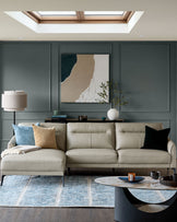 Raine cream and blue textured medium rug