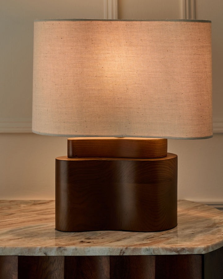 Burleigh natural linen table lamp