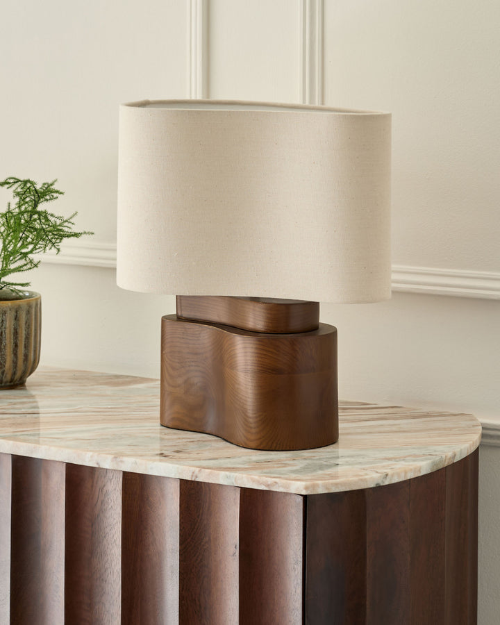 Burleigh natural linen table lamp