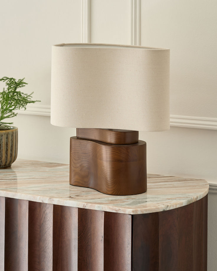 Burleigh natural linen table lamp