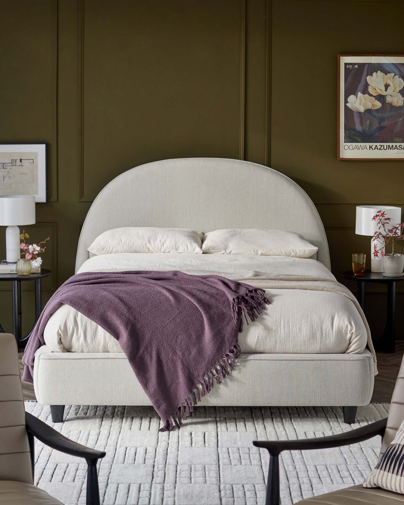 Cadence ivory fabric king storage bed