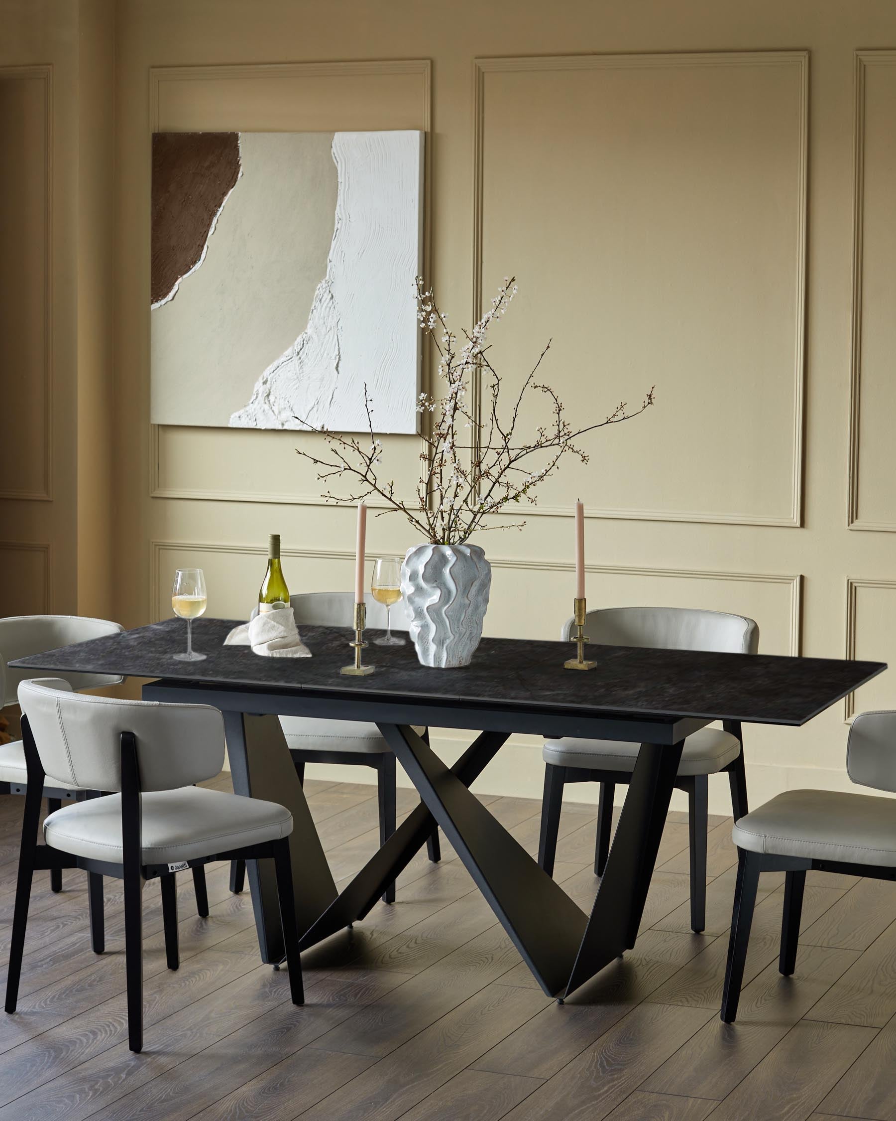 Grey Stylish Kitchen Tables Calenzano Dark Grey Ceramic Extending