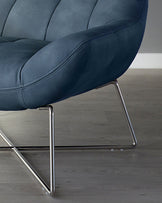 Canio Navy Faux Leather Accent Chair