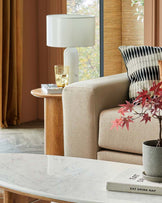 Louis White Marble Shaded Table Lamp With White Shade