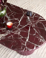 Carlotta red calacatta with plum gloss coffee table
